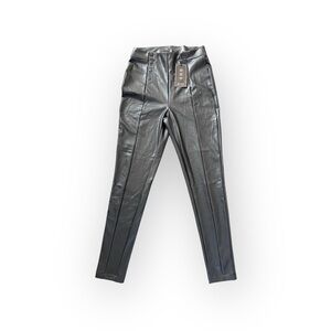 Boohoo Faux Leather High-Waist Skinny Pants Black Size M (Style PUP97)